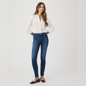 PAIGE Anthropologie Hoxton Ankle Skinny Denim Jeans in Medium Blue, Size 28.